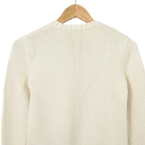 NEW Polo Ralph Lauren Iconic Embroidered American Flag Sweater in Ivory Size S - Picture 5 of 12